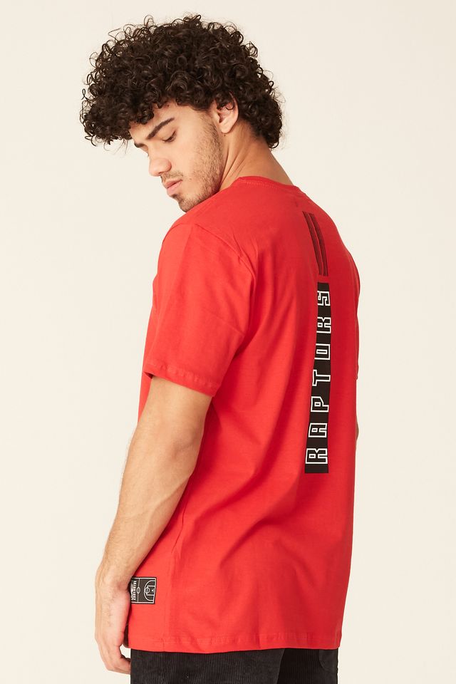 Camiseta-NBA-Estampada-Toronto-Raptors-Casual-Vermelha