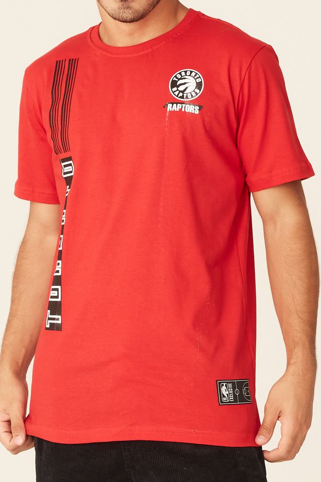 Camiseta-NBA-Estampada-Toronto-Raptors-Casual-Vermelha
