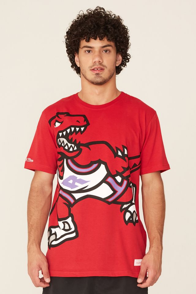 Camiseta-Mitchell---Ness-Estampada-Toronto-Raptors-Vermelha