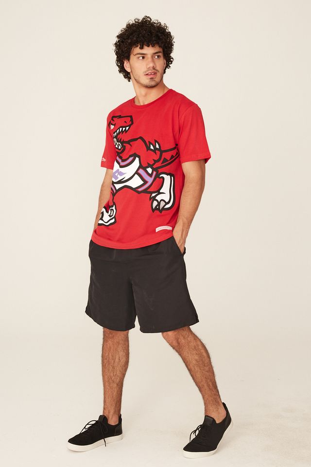 Camiseta-Mitchell---Ness-Estampada-Toronto-Raptors-Vermelha