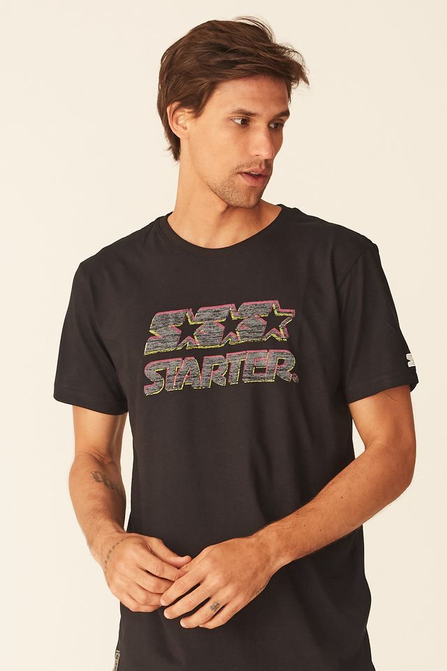 Camiseta-Starter-Estampada-Preta