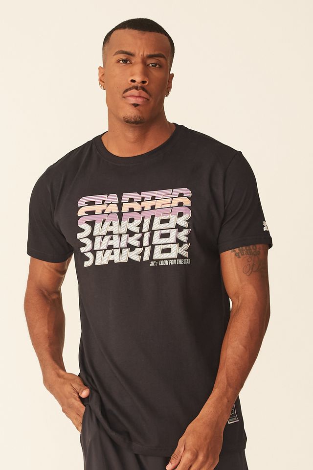 Camiseta-Starter-Estampada-Preta