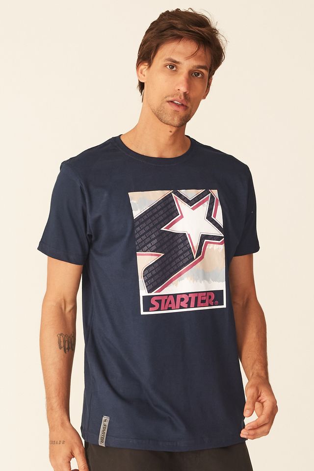 Camiseta-Starter-Estampada-Azul-Marinho