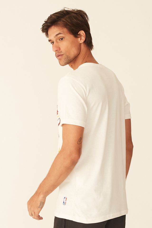 Camiseta-NBA-Estampada-Miami-Heat-Casual-Off-White