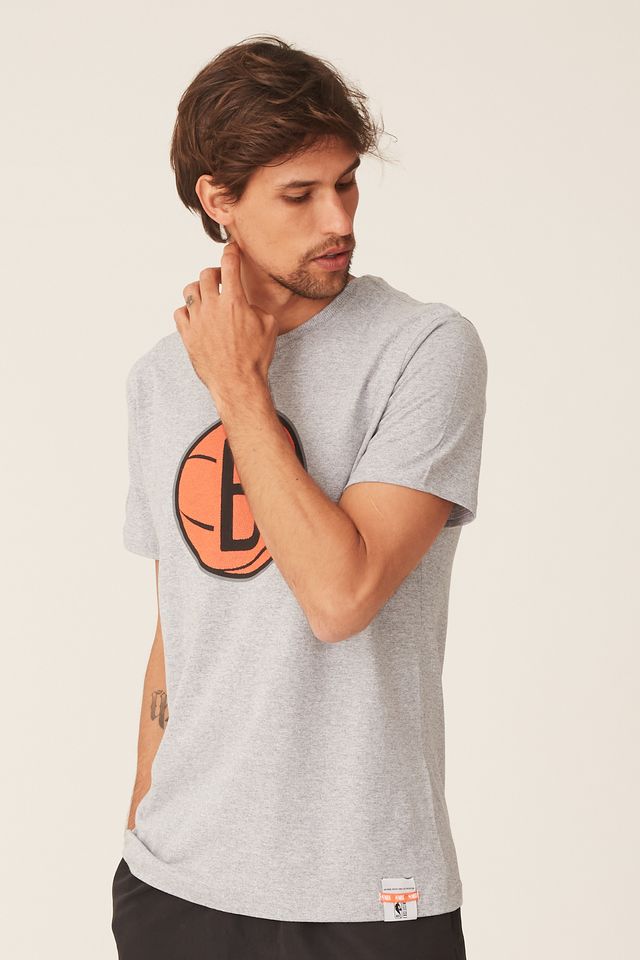 Camiseta-NBA-Estampada-Brooklyn-Nets-Casual-Cinza-Mescla