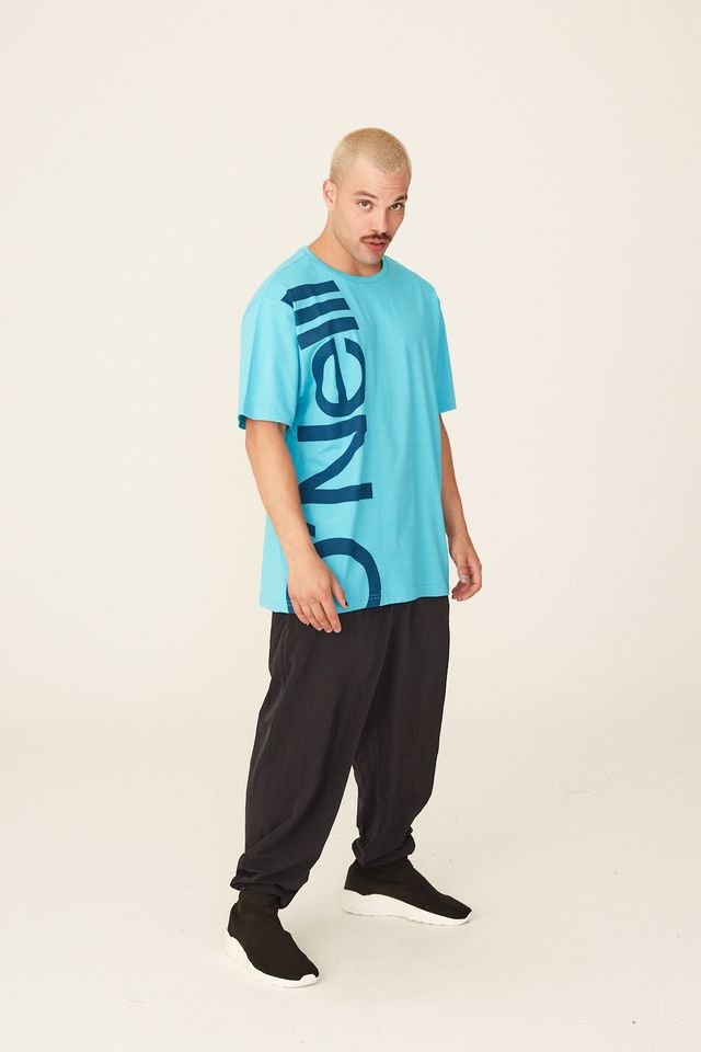 Camiseta-Oneill-Estampada-Big-Logo-Azul-Turquesa