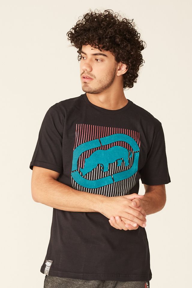 Camiseta-Ecko-Estampada-Rhino-Preta
