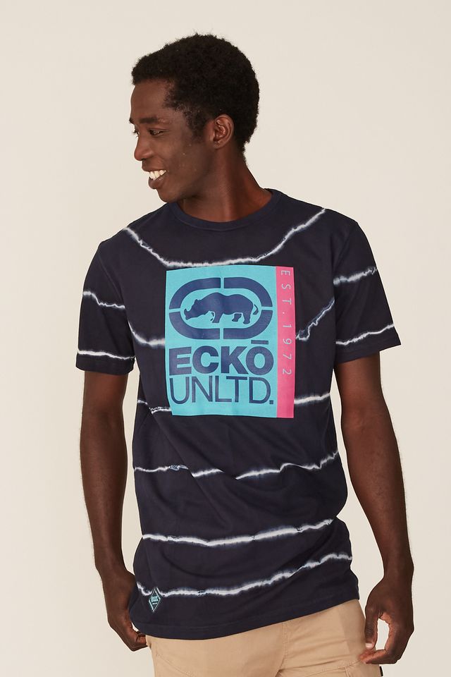Camiseta-Ecko-Especial-Listrada-Azul-Marinho