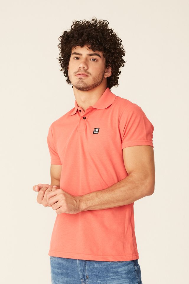Camisa-Polo-Fatal-Piquet-Fashion-Basic-Coral