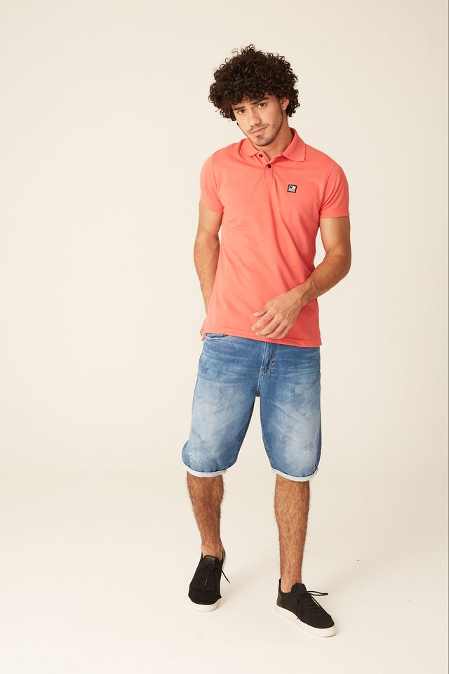 Camisa-Polo-Fatal-Piquet-Fashion-Basic-Coral