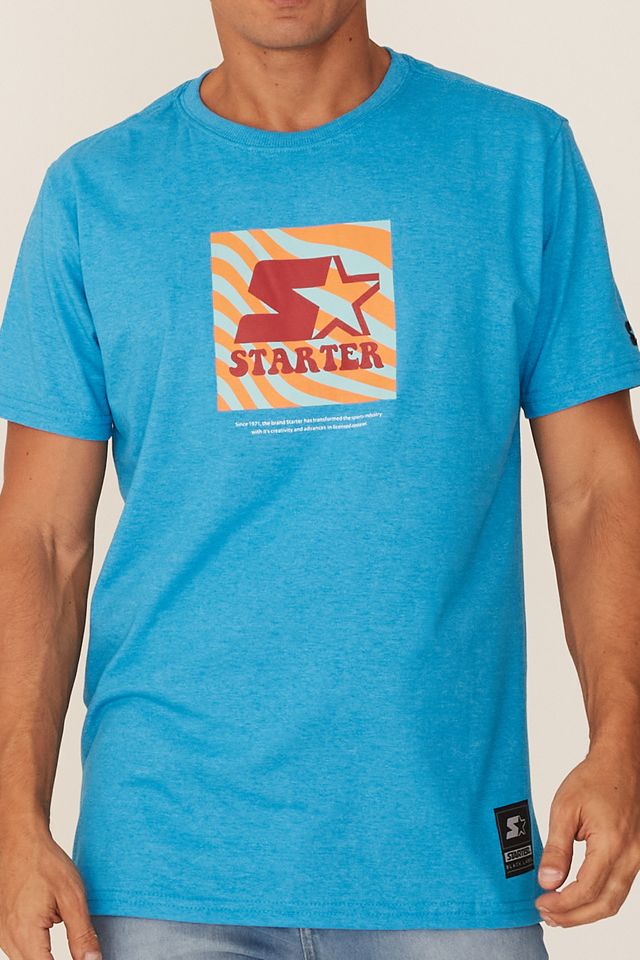 Camiseta-Starter-Estampada-Azul-Mescla Camiseta-Starter-Estampada-Azul-Mescla