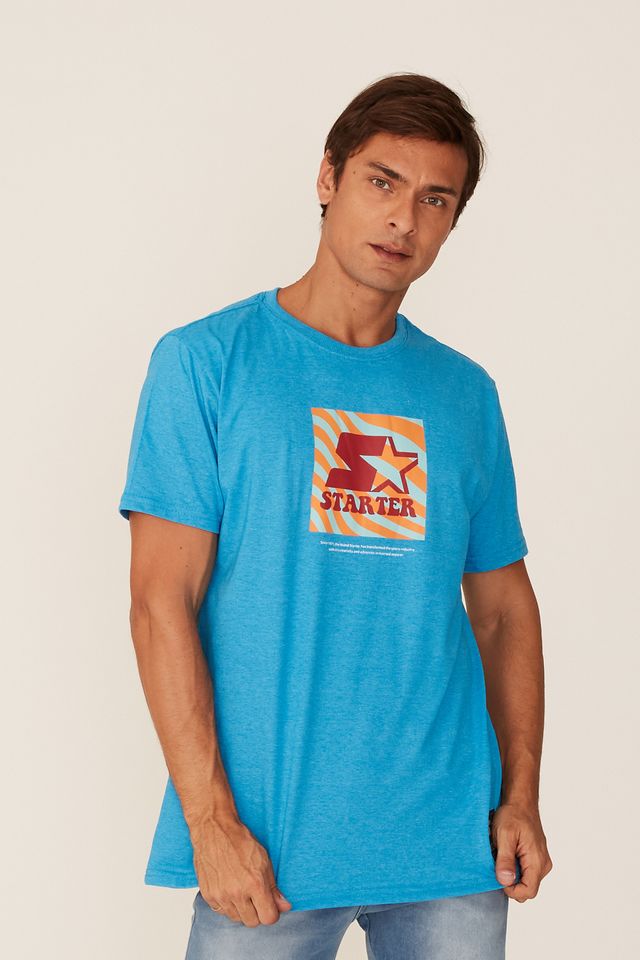Camiseta-Starter-Estampada-Azul-Mescla Camiseta-Starter-Estampada-Azul-Mescla