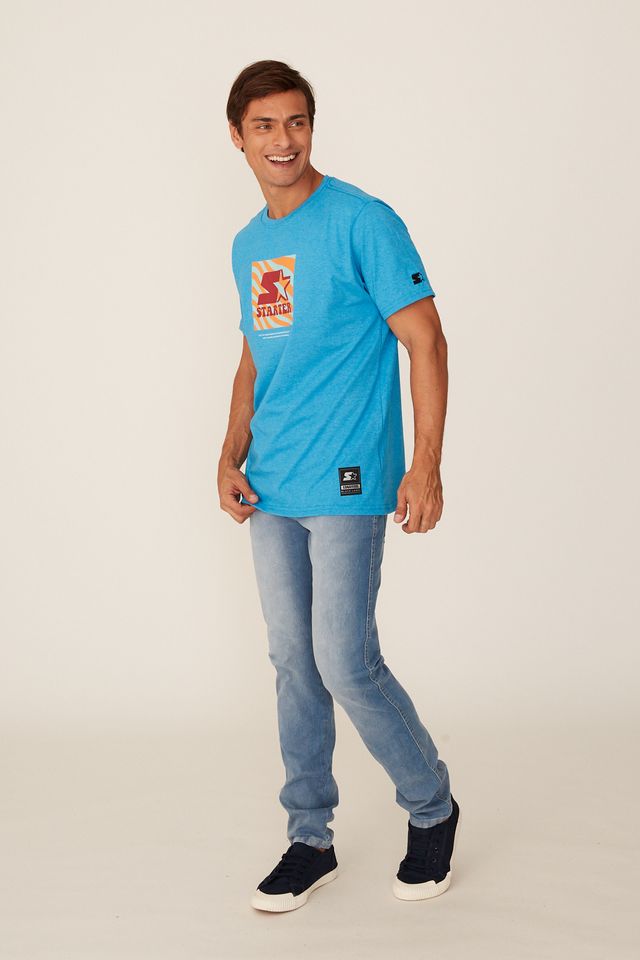 Camiseta-Starter-Estampada-Azul-Mescla Camiseta-Starter-Estampada-Azul-Mescla