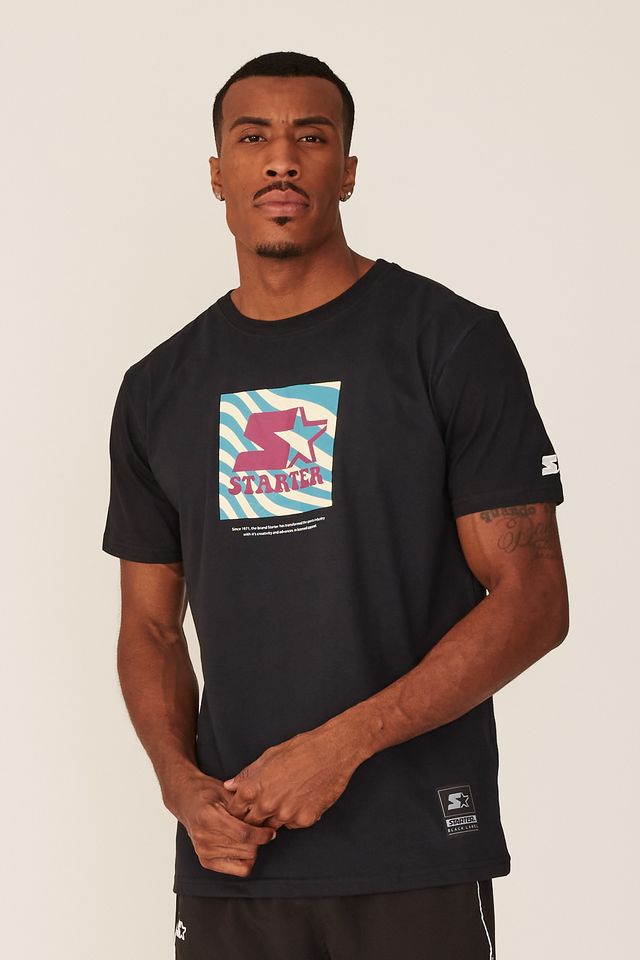 Camiseta-Starter-Estampada-Preta