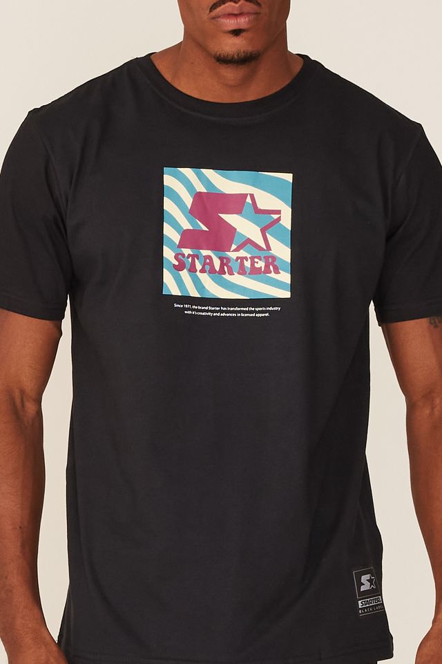 Camiseta-Starter-Estampada-Preta