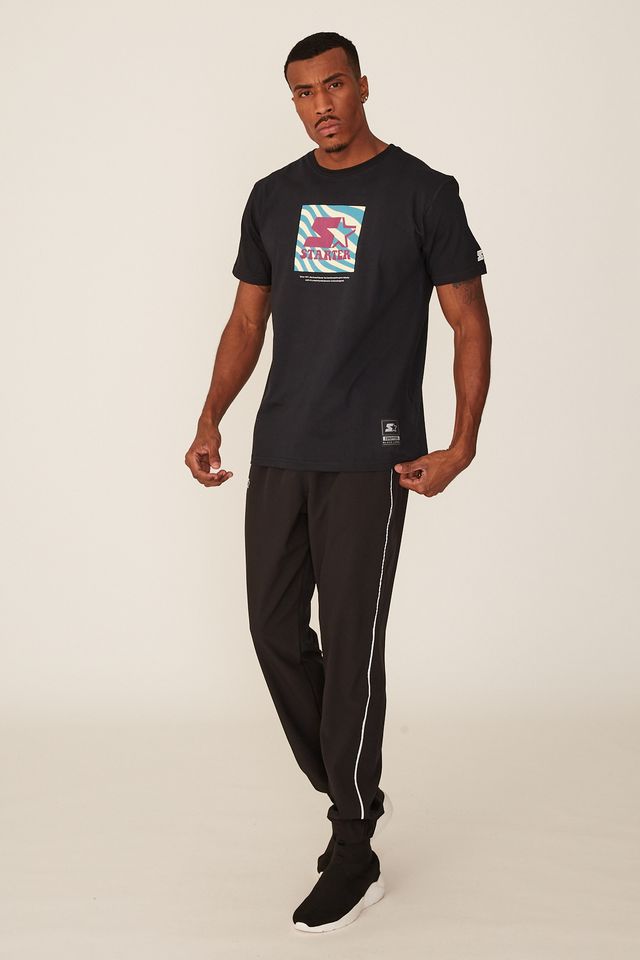Camiseta-Starter-Estampada-Preta