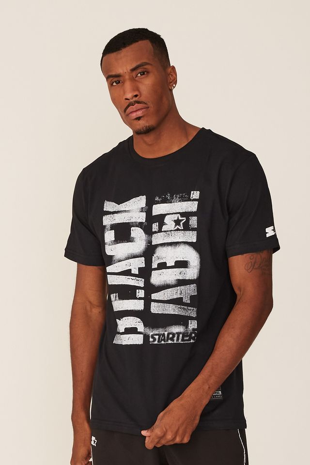 Camiseta-Starter-Estampada-Preta