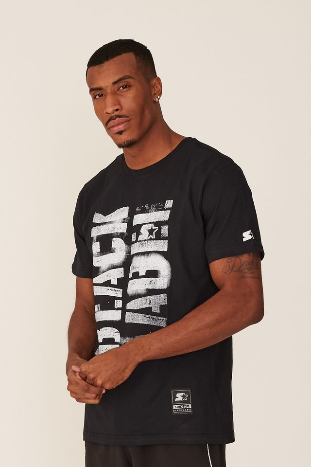 Camiseta-Starter-Estampada-Preta