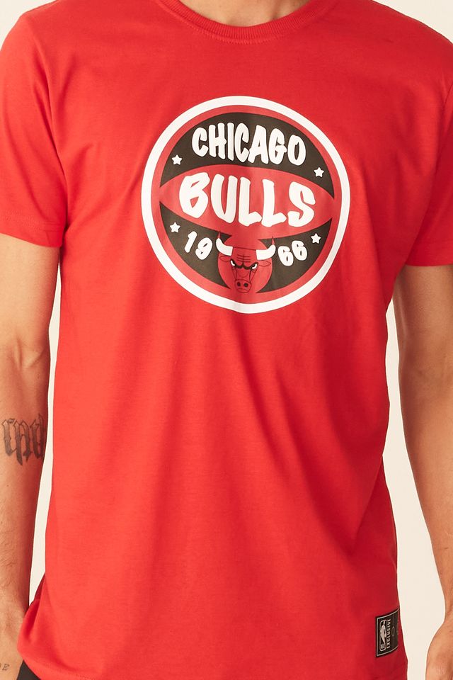 Camiseta-NBA-Estampada-Chicago-Bulls-Casual-Vermelha
