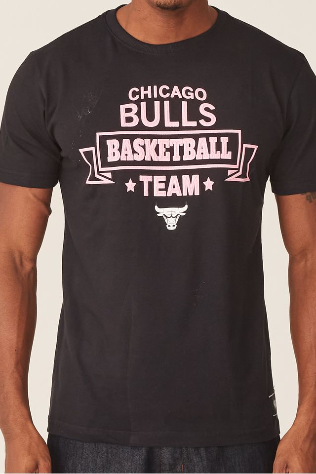 Camiseta-NBA-Estampada-Chicago-Bulls-Casual-Preta