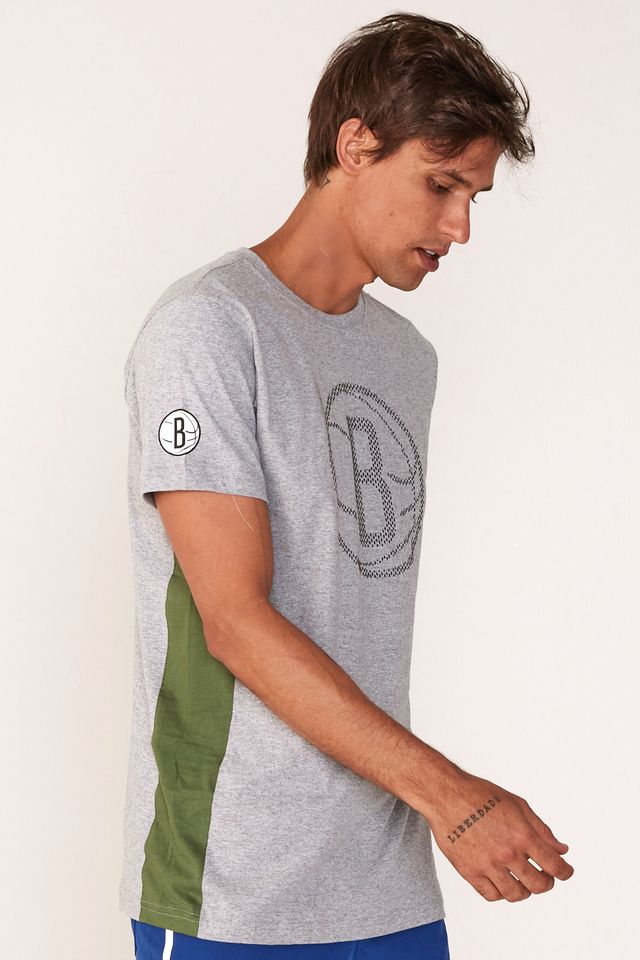 Camiseta-NBA-Especial-Brooklyn-Nets-Casual-Cinza-Mescla