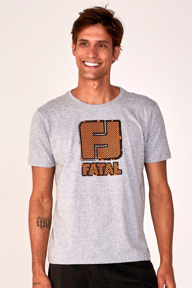 Camiseta-Fatal-Estampada-Cinza-Mescla Camiseta-Fatal-Estampada-Cinza-Mescla