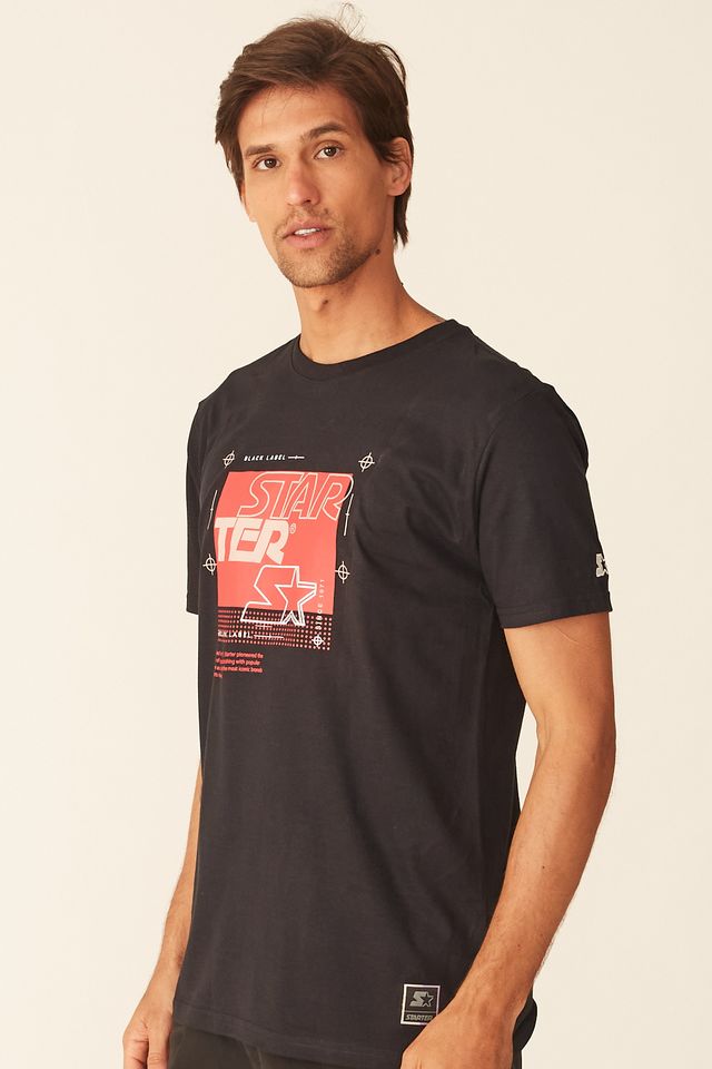 Camiseta-Starter-Estampada-Preta