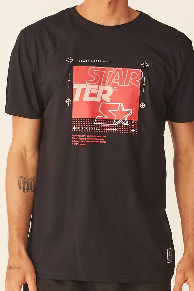 Camiseta-Starter-Estampada-Preta