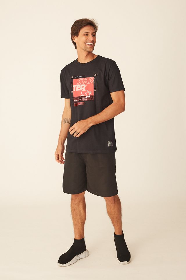 Camiseta-Starter-Estampada-Preta