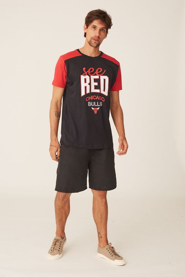 Camiseta-NBA-Especial-Chicago-Bulls-Casual-Preta