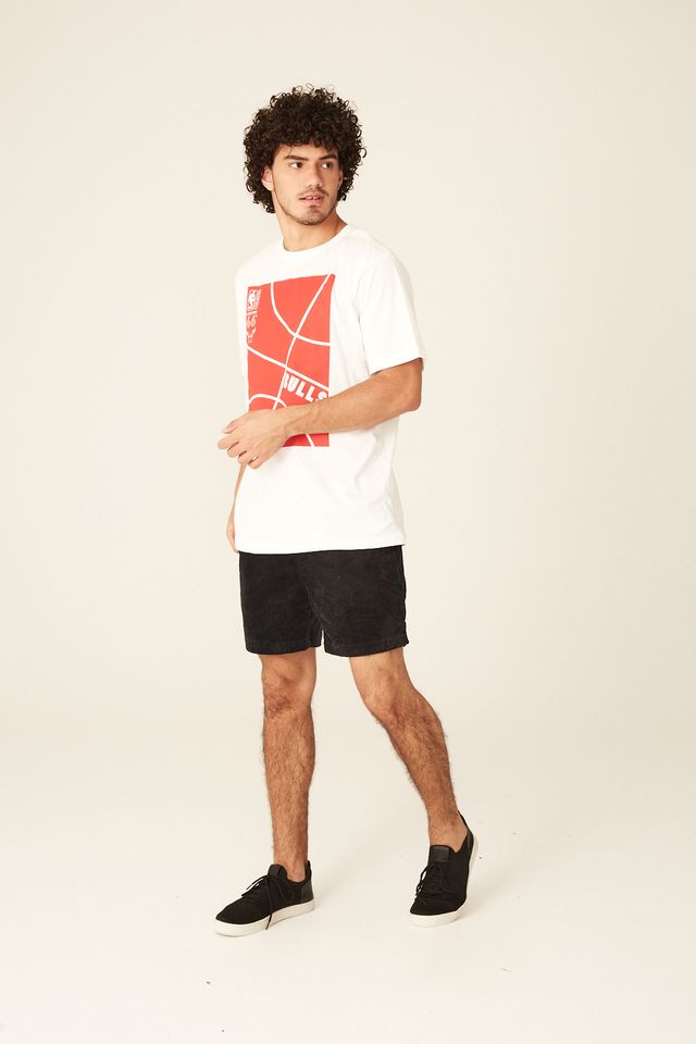 Camiseta-NBA-Estampada-Chicago-Bulls-Casual-Off-White
