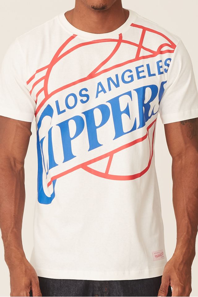 Camiseta-Mitchell---Ness-Estampada-Los-Angeles-Clippers-Off-White