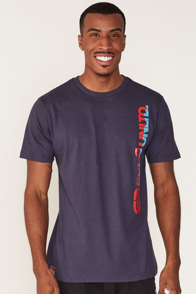Camiseta-Ecko-Estampada-Azul-Marinho
