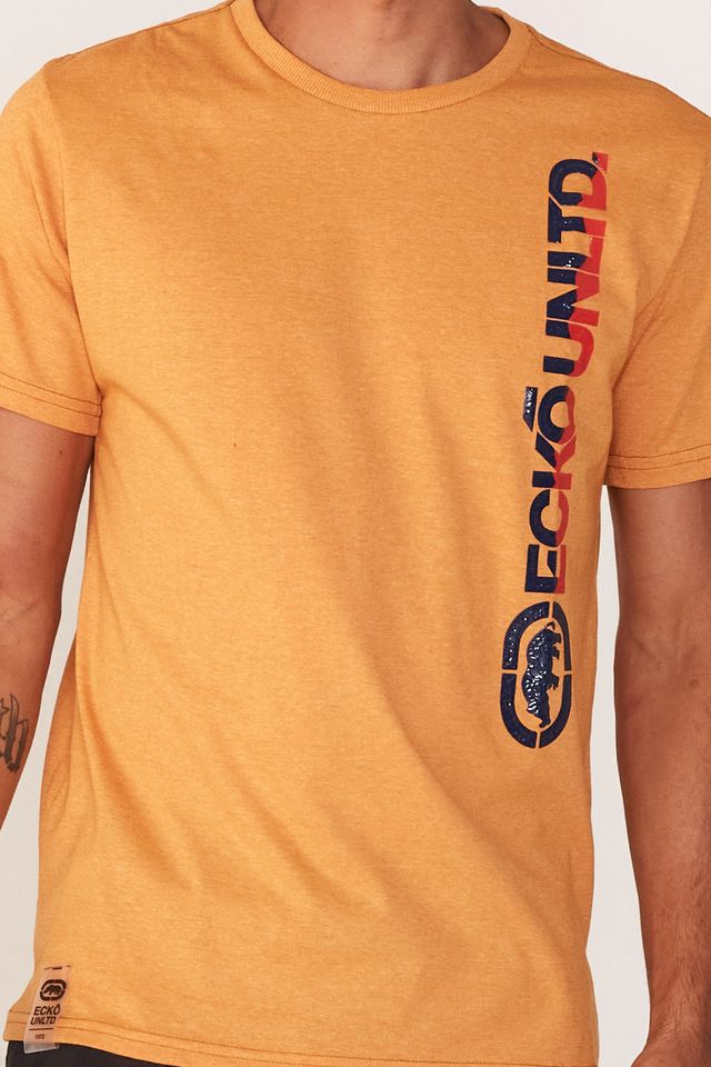 Camiseta-Ecko-Estampada-Amarela-Mescla
