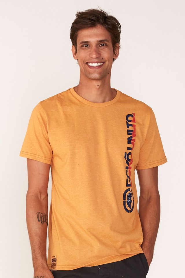 Camiseta-Ecko-Estampada-Amarela-Mescla