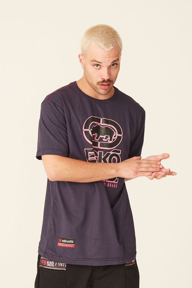 Camiseta-Ecko-Estampada-Azul-Marinho