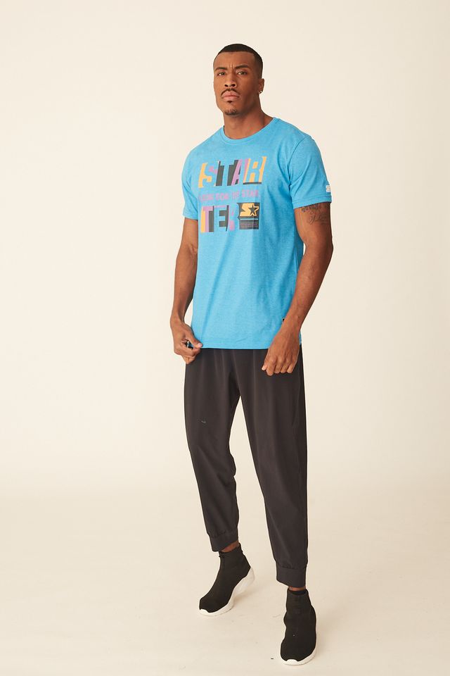 Camiseta-Starter-Estampada-Azul-Mescla