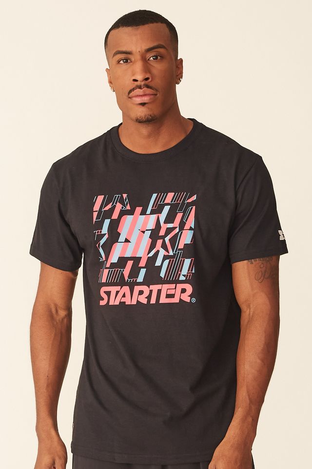 Camiseta-Starter-Estampada-Preta
