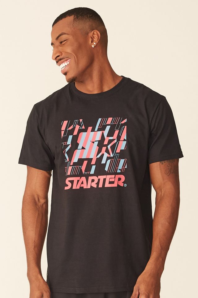 Camiseta-Starter-Estampada-Preta