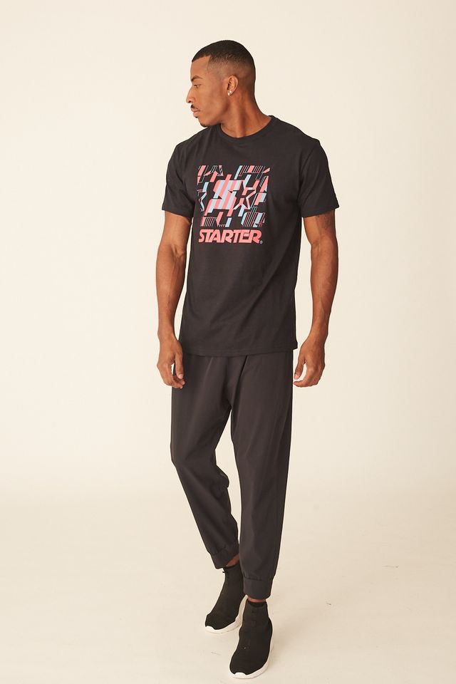 Camiseta-Starter-Estampada-Preta