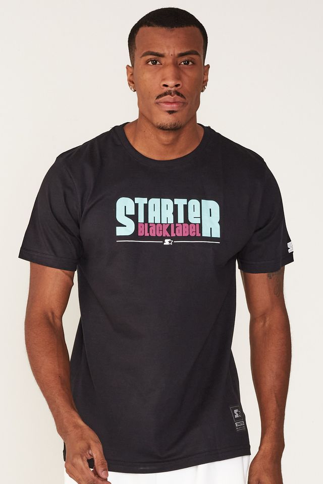 Camiseta-Starter-Estampada-Preta