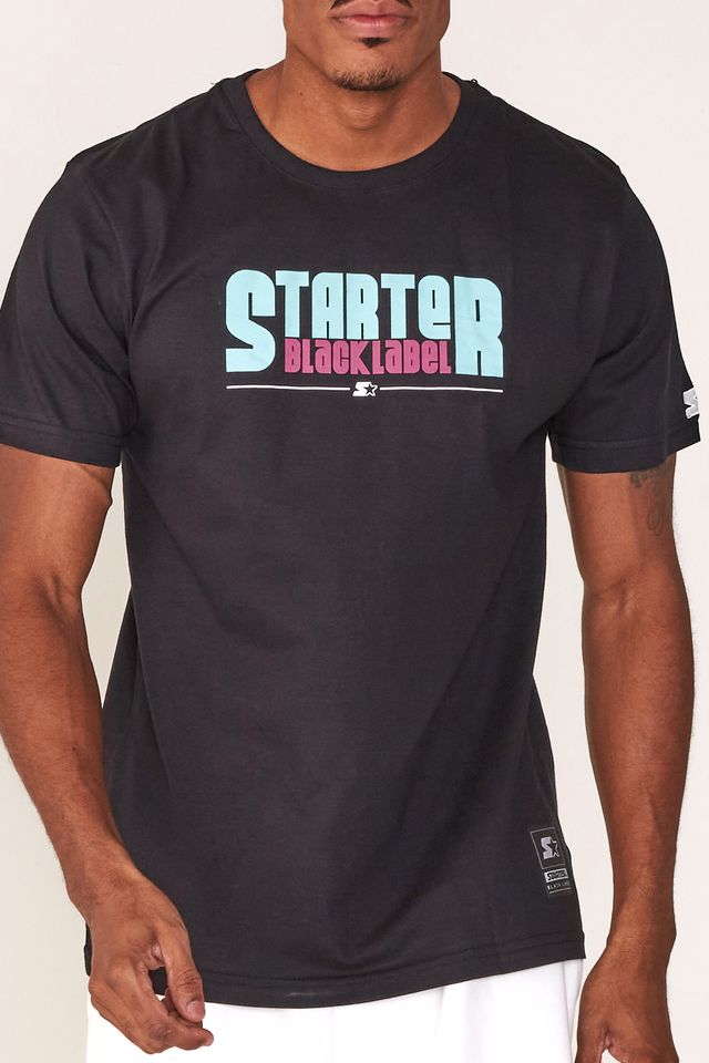 Camiseta-Starter-Estampada-Preta