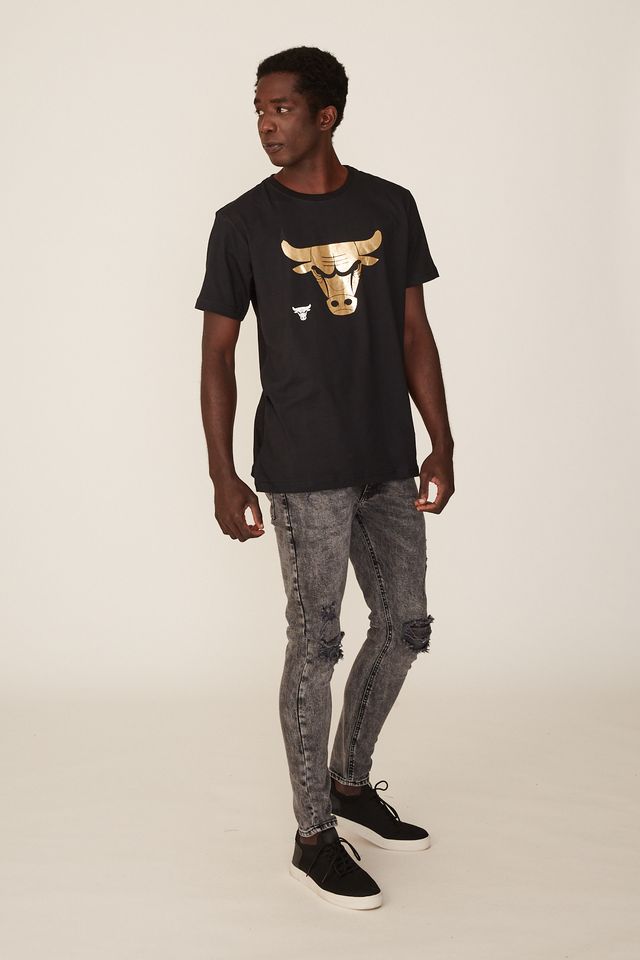 Camiseta-NBA-Especial-Chicago-Bulls-Casual-Preta