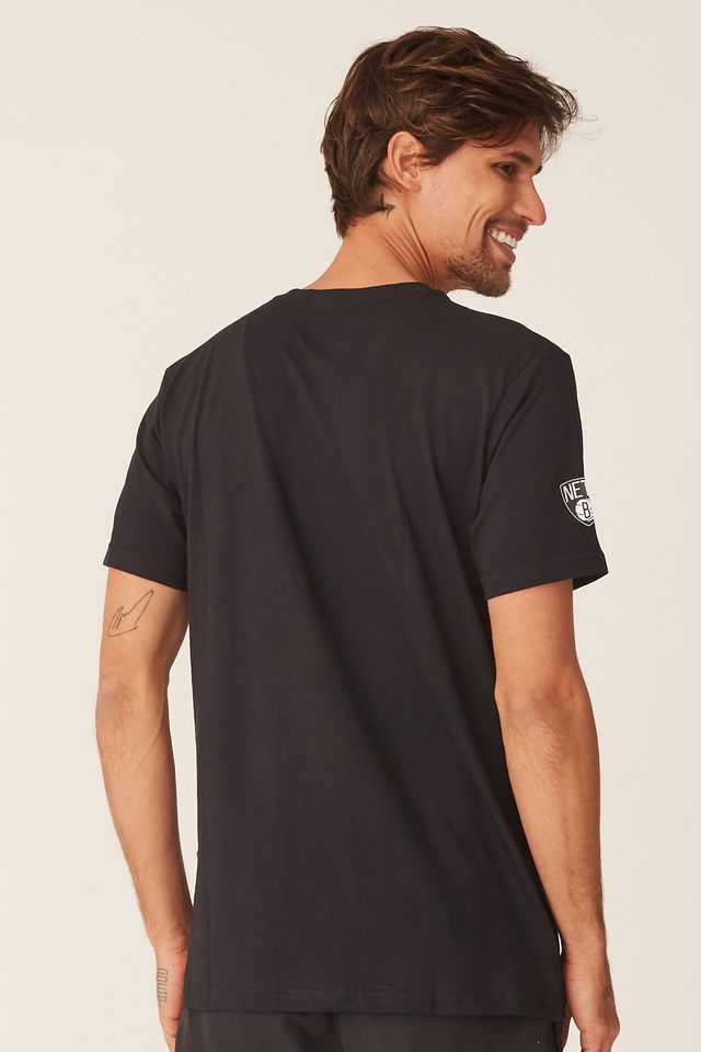 Camiseta-NBA-Estampada-Brooklyn-Nets-Casual-Preta