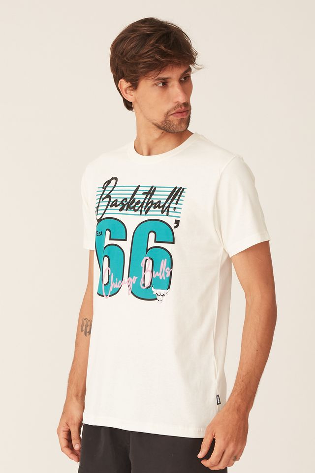 Camiseta-NBA-Estampada-Chicago-Bulls-Casual-Off-White