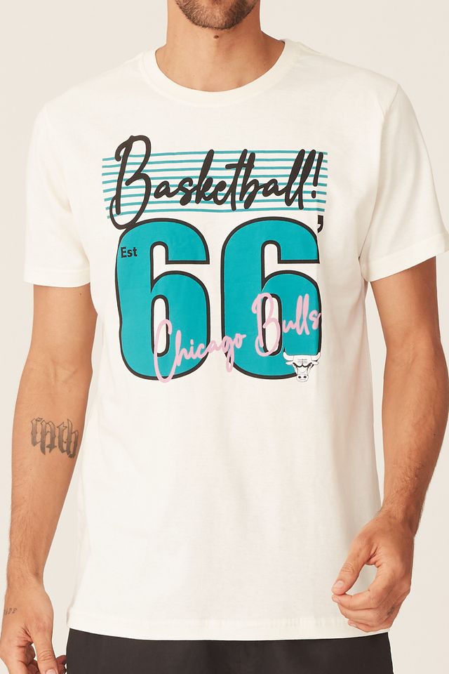 Camiseta-NBA-Estampada-Chicago-Bulls-Casual-Off-White