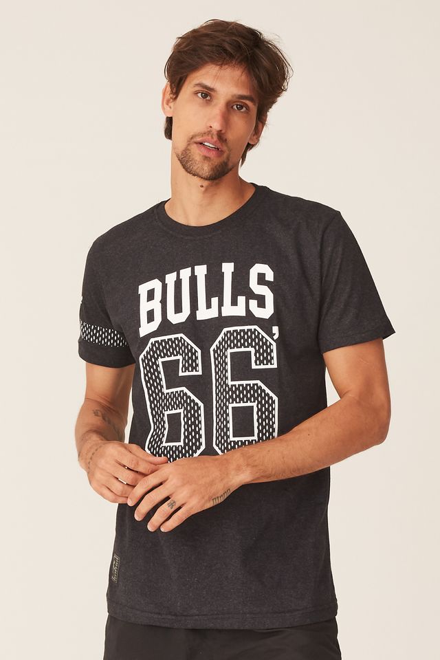 Camiseta-NBA-Estampada-Chicago-Bulls-Casual-Preta-Mescla
