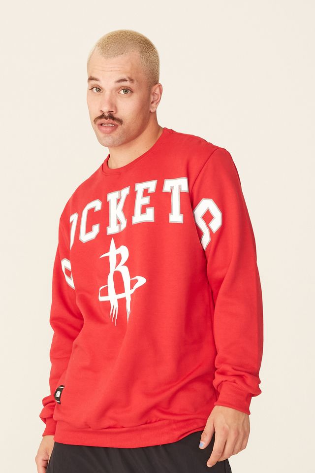 Moletom-NBA-Fechado-Gola-Careca-Houston-Rockets-Vermelho