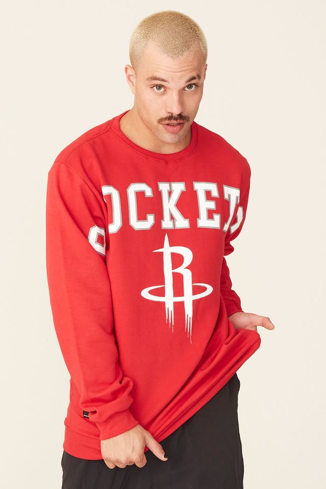 Moletom-NBA-Fechado-Gola-Careca-Houston-Rockets-Vermelho