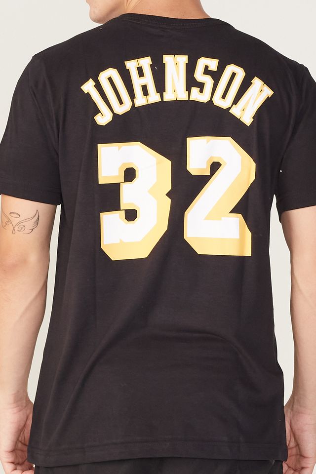 Camiseta-Mitchell---Ness-Estampada-Los-Angeles-Lakers-Magic-Johnson-Preta